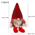 Christmas gnome plush doll with red plaid hat and size markings of 24cm in height - Christmas Gnome Plush - Style B