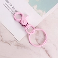 Matte pink metal lobster clasp with swivel ring and keyring on marble background - Light Pink