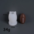 American football silicone candle mold with finished brown soap model for DIY crafts - Rugby Ball