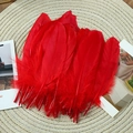 Macro detail of natural dyed red goose feathers for DIY weddings and dreamcatchers - Stiff Bright Red (50Pcs)
