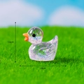 Miniature resin yellow duck figurine with purple glitter and blue shimmer details - No. 2 Purple