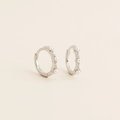 Orecchini a cerchio eleganti in argento S925 con perle bianche e zirconi lucenti - Argento 925 / Oro Bianco