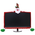 Christmas Santa Claus computer monitor cover in red plush fabric for holiday decor - Santa Claus Style