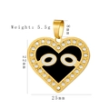 Golden heart pendant with small diamonds and evil eye design in a high-quality finish - Heart Eyes(HD-55)