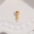 Macro detail of a gold S925 silver pendant setting with pink gemstone for pearl DIY jewelry - Style E / Gold