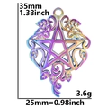 Ciondolo a stella e vite in acciaio inossidabile arcobaleno 18K da 35mm x 25mm - Ciondolo / Arcobaleno