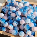 Blue and pink gradient 10mm glass beads with marble texture for DIY jewelry making - 10mm / Cherry Blue