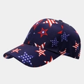 Detail of navy baseball cap with American flag stars and high-quality fabric texture - Adjustable / Navy Blue Stars All Over Print (5#)