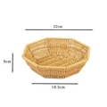 Light brown octagonal faux rattan fruit basket with dimensions 22x16.5x6 cm - Octagonal Yellow Small