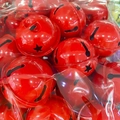 Campanellini rossi da 50mm con intagli a stella per decorazioni natalizie e animali - Rosso Verniciato di Natale