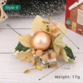 Christmas decoration featuring gold ball, star and red berries with green leaves 23x17cm - Style 9