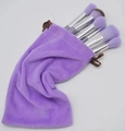 13pcs makeup brush set in purple and silver with a plush drawstring storage pouch - 13 Pieces + Storage Bag / Purple
