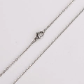 Polished silver stainless steel cross chain necklace with secure lobster clasp closure - 2mm * 45cm / Steel