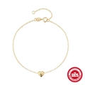 Minimalist S925 sterling silver heart pendant bracelet with a polished gold finish - 925 Silver / Gold