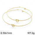 Golden minimalist twisted knot hoop earrings featuring a heart-shaped knot design - Gold 50mm (KE95011-KFC)