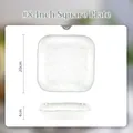 8-inch square ceramic plate with gradient green hammer texture finish and 20cm width - Misty Illusion - 8 Inch Square Plate