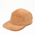 Detail of a 5-panel corduroy camper hat in brown, showing texture and side metal eyelets - 55-61cm(Adjustable) / Coffee