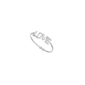 Adjustable silver stainless steel open ring featuring a textured LOVE letter design - Hollow LOVE Letter / Steel