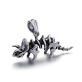 Pendentif squelette de dinosaure triceratops en acier inoxydable poli pour hommes - Pendentif Squelette de Tricératops (KP52826-BD)