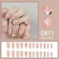 Coffin press-on nails with blue French tips, heart charms, and star patterns in a 24pc set - Star Heart Rhinestone Cow Print Style (D811) / 24 Pieces (With Glue)