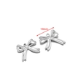 Bright silver stainless steel bow pendant with 18mm size markings for DIY jewelry - 18mm Bow 1.7mm Single Hole / Steel