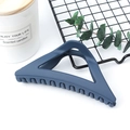 Elegant matte dusty blue triangular shark hair claw clip for a sophisticated hairstyle - Matte Navy Blue
