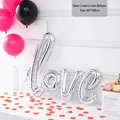 Large silver foil LOVE balloon measuring 108cm for engagement party and room decoration - Cursive LOVE Script Silver (2PCS)