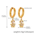 Detailed size chart for 18k gold plated girl earring with cubic zirconia and dimensions - Q117-Gold Girl Pendant Earrings