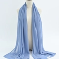 Sky blue long chiffon hijab scarf for women made of lightweight breathable fabric - 65