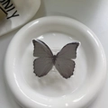 Deep grey butterfly retractable phone socket with crystal clear resin drip glue finish - Dark Grey Gradient Butterfly