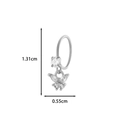 Silver butterfly pendant with clear zircon inlay measuring 1.31cm by 0.55cm - 12# Silver