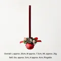 Decorazione natalizia con campanello in metallo rosso pigne e nastro di velluto - Stile Pigna Lulutong