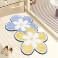 Artistic oil painting style flower bath mat with non-slip backing and absorbent texture - Large Tender Purple Flowers / 30*40cm [standard Diatomaceous Earth Wall]