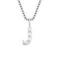 Elegant minimalist titanium steel necklace featuring a letter J pearl pendant on box chain - J-Steel Color