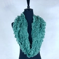 Fashionable teal green plush knit scarf for women, soft winter warm accessory for cold weather - XLB-015 Teal