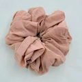 Pink chiffon scrunchie with pleated texture made of high-elasticity fabric for women - Pink (8-3)