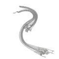Silver metal necklace chains with lobster clasps and extension links on white background - Chain
