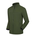 Men's softshell windproof waterproof mountain jacket in army green with stand collar - Army Green / S