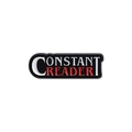 Enamel metal badge featuring Constant Reader text in white and red on black background - Constant Reader (QHXZ1148)