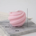 Pink spiral geometric scented candle 5x5.7cm on marble decor for home styling - Horizontal Spiral / Pink (White Peach Oolong)