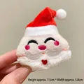 Cute plush Santa Claus brooch featuring detailed embroidery for sweater and bag decoration - Blush Santa with Hat