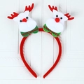 Close-up of plush reindeer Christmas headband with sequins and light-up antlers - G4-3 Sequin Luminous Double Reindeer