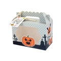 Detail of Halloween candy box with ghost pumpkin prints and a transparent window - Grey (Pumpkin)