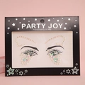 Iridescent AB butterfly rhinestone facial stickers for music festivals on pink background - HF-163-Pale Yellow Butterfly Style