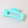 Elegant mint green marble pattern rectangular hollow hair claw clip for women - #7abs Emerald Green - 10.5cm Rectangular / Bulk (No Packaging)