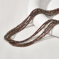 Deep iridescent 2mm faceted glass beads on pink string for DIY jewelry making - Rainbow