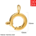 10mm 18k gold plated stainless steel spring ring clasps for DIY jewelry making 10 pieces - 10mm (10 Pieces/Pack) / Gold