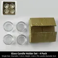Set of 4 clear ribbed glass candle holders with vertical textures for dinner decor - Ribbed Glass Candle Holder (Set of 4)