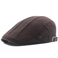 Boina de algodón café oscuro para hombre con hebilla ajustable y detalle de logo - Ajustable / café