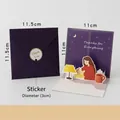 3D Teacher's Day flower card set with purple envelope and Thank You stickers - Gardener Series 3D Pop-up Card - Style D